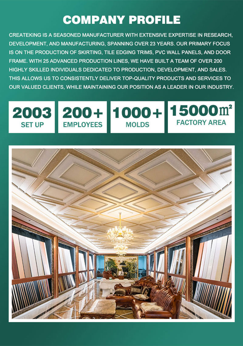 Perfil de rodapi&eacute; de PVC de durabilidad