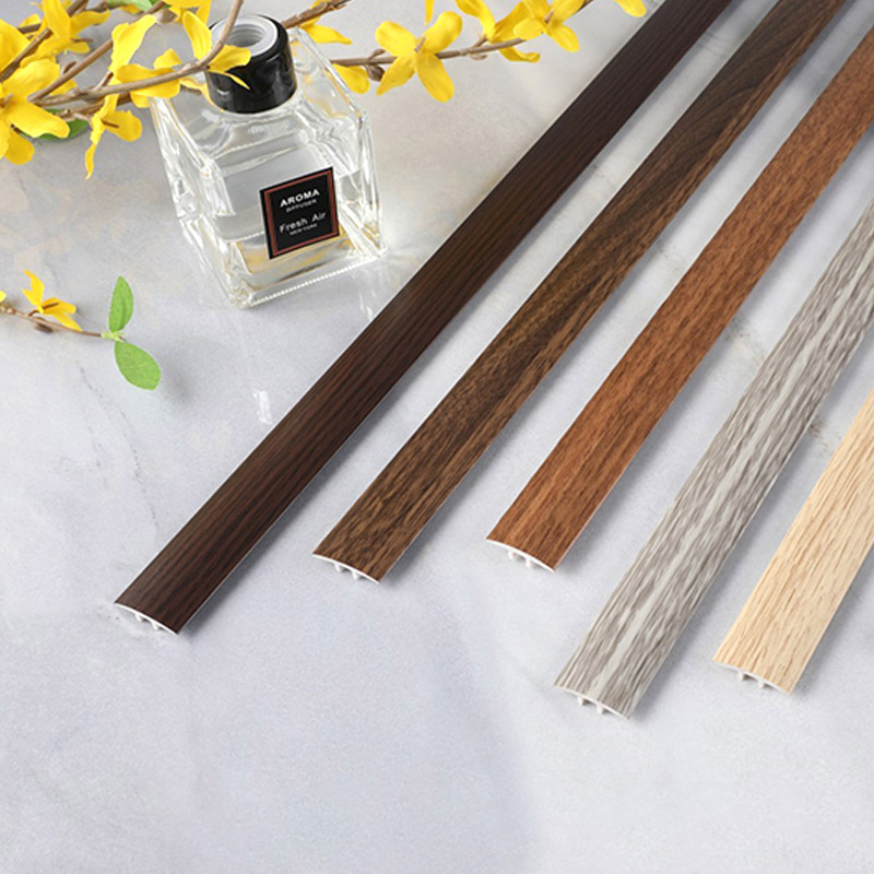 Tiras de borde de piso de madera duraderas en forma de T