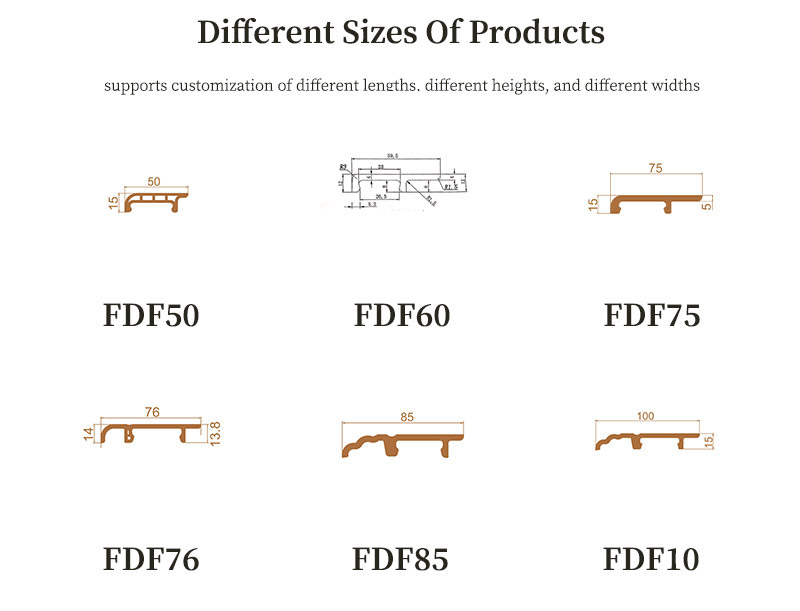 Z&oacute;calo de pared de PVC de varios tama&ntilde;os