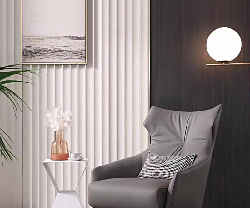 Paneles de pared estriados de PVC de grano de madera