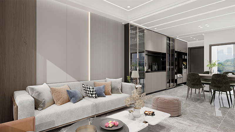 Panel acanalado de lujo para pared.