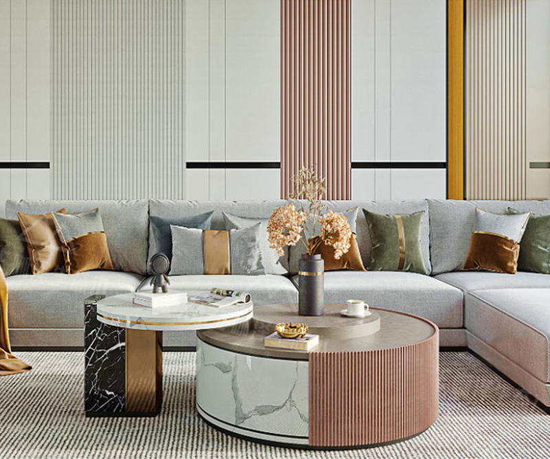 Paneles de pared estriados de WPC de lujo