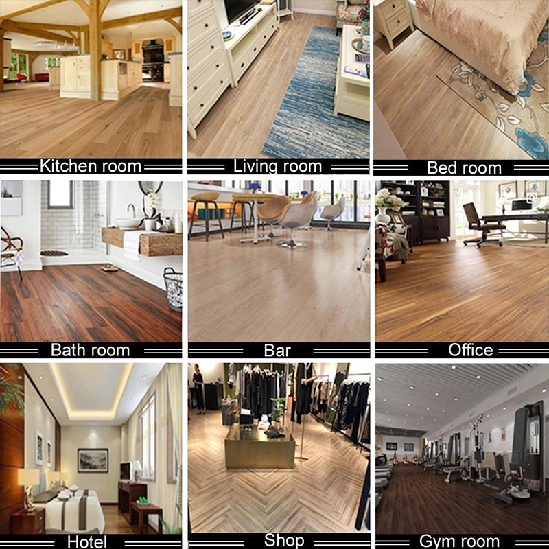 Pisos interiores de tablones de vinilo con apariencia de madera