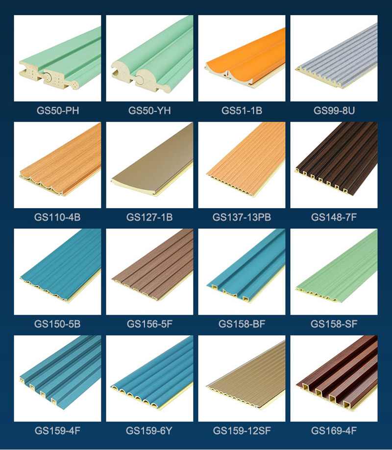 Paneles de pared estriados de WPC de varios tama&ntilde;os