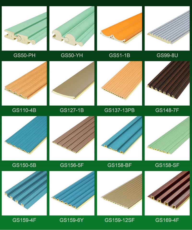 Interior del panel de pared de WPC de varios tama&ntilde;os