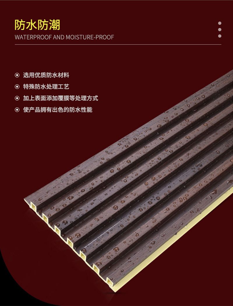 Panel de pared estriado de WPC impermeable