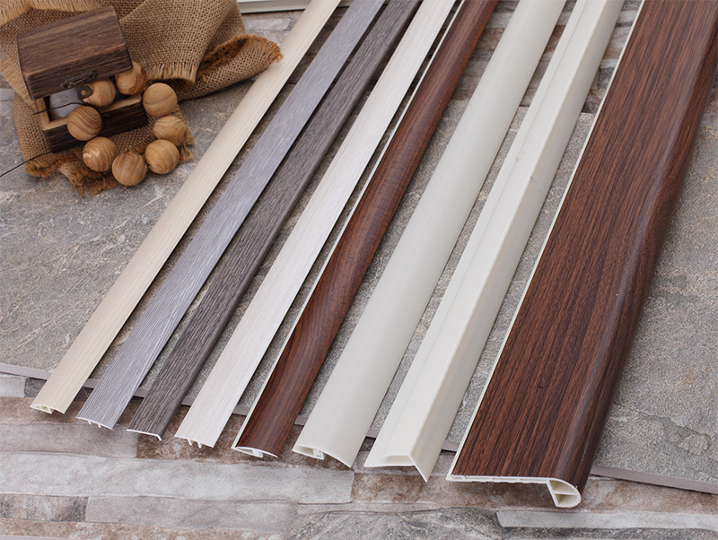 Tiras de borde de piso de madera de grano de madera