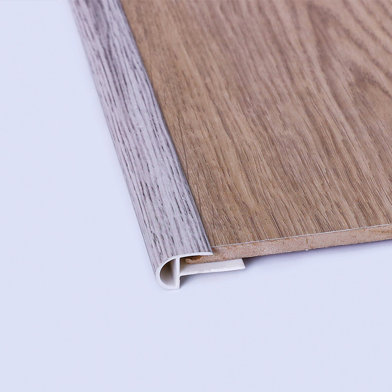 Tiras de borde de escalera de PVC de grano de madera