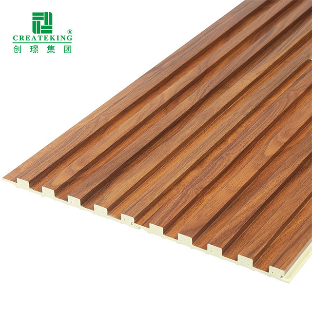 Paneles de pared macizos estriados de veta de madera de 159 * 12 mm