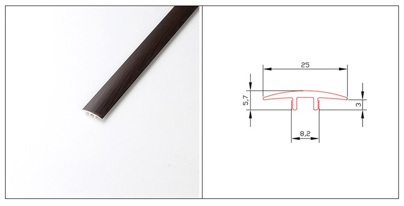 Moldura en T SPC de 25*3 mm