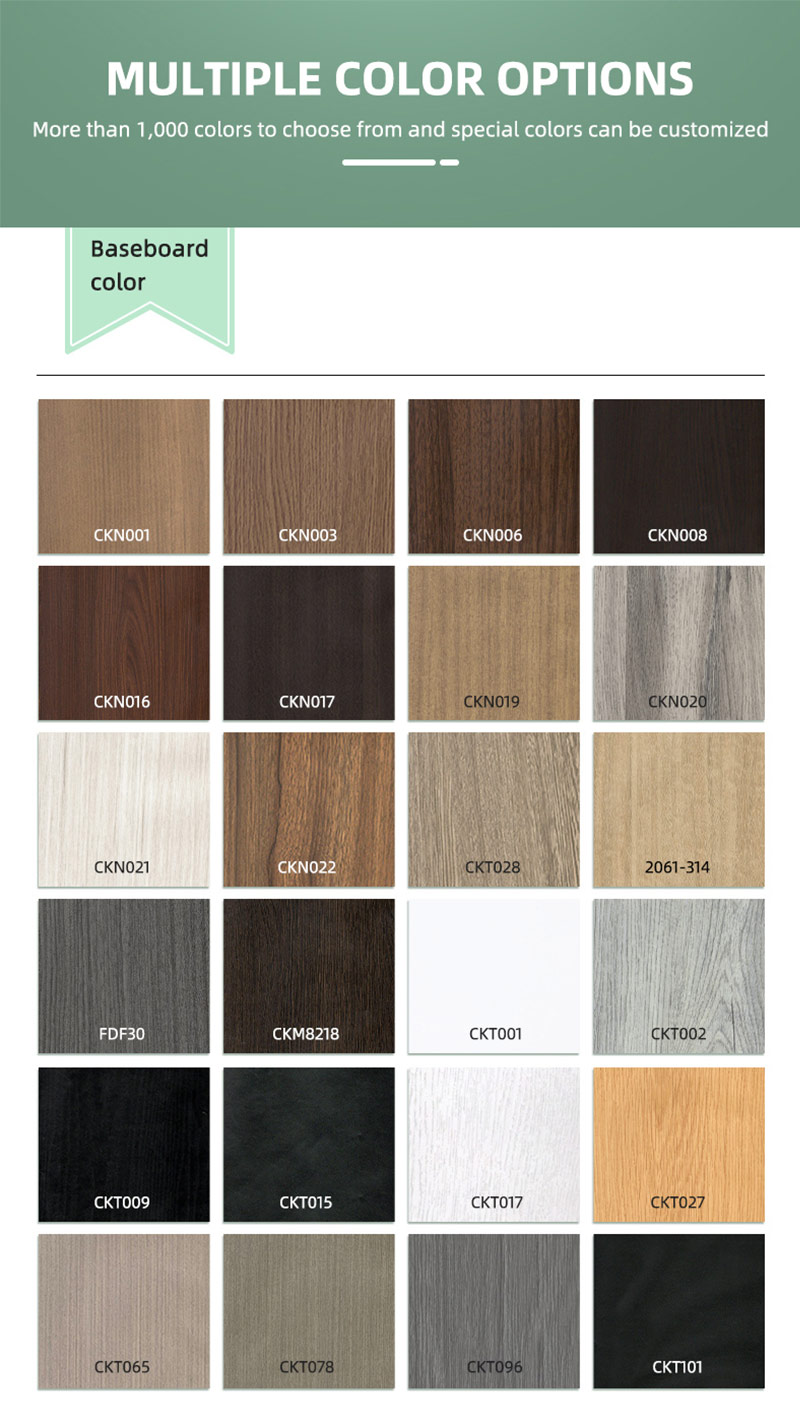 Opciones de color de rodapi&eacute; de PVC