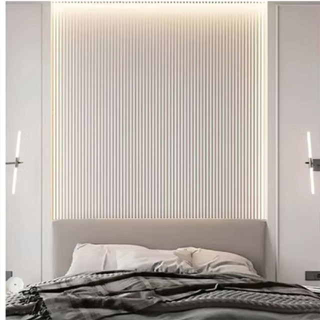 Paneles de pared estriados sólidos semicirculares de 99,5 x 15 mm