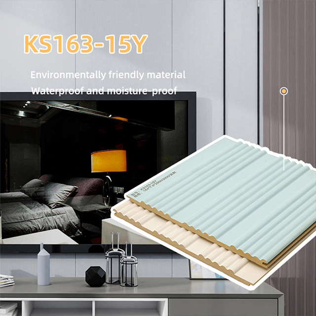 Panel de pared estriado sólido curvo de 164 * 7,8 mm