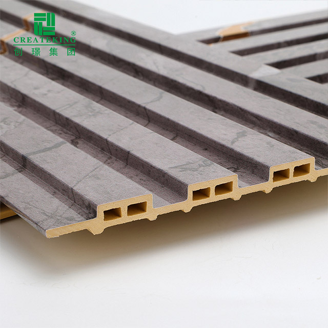 Panel de pared hueco estriado de PVC impermeable de 155*17 mm