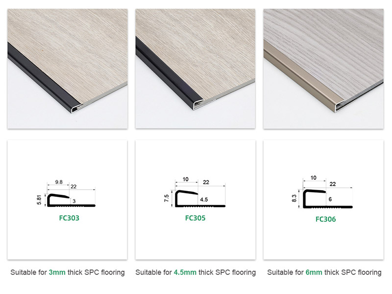 Moldura met&aacute;lica para pisos de canal C