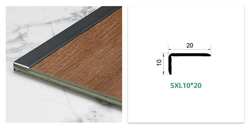 Tira protectora de borde de piso de aluminio en forma de L