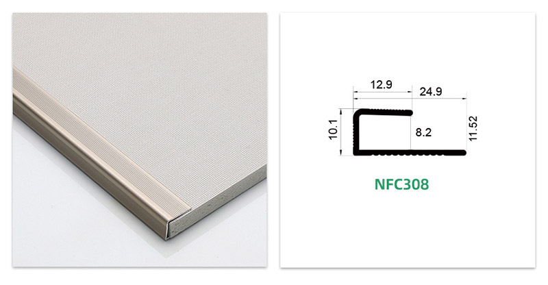 Borde cuadrado de piso laminado