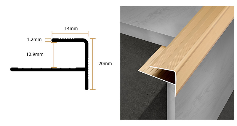 Mamparas de escalera antideslizantes de aluminio