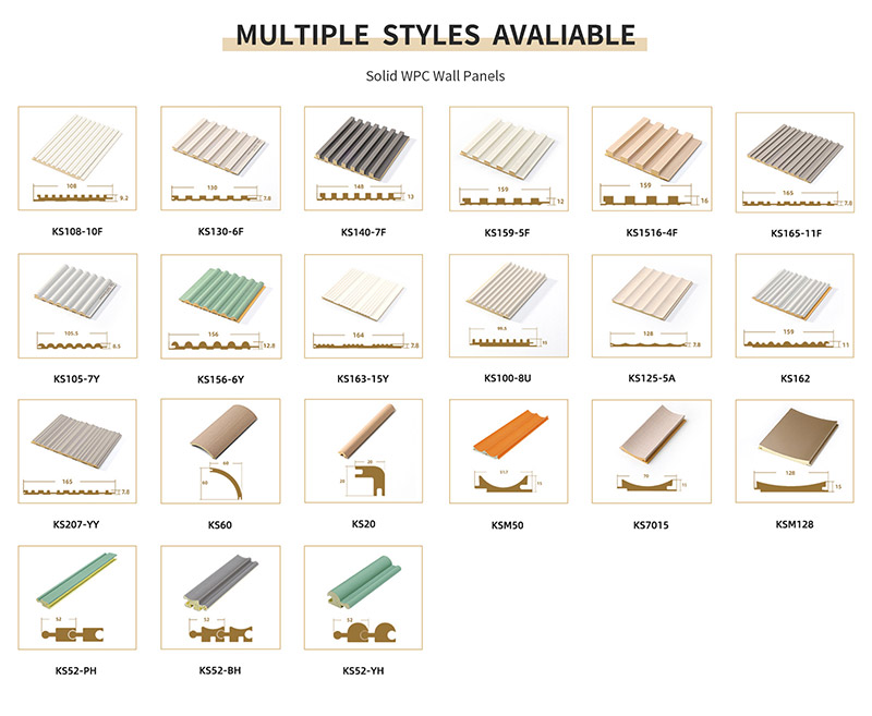 Panel de pared s&oacute;lido de WPC