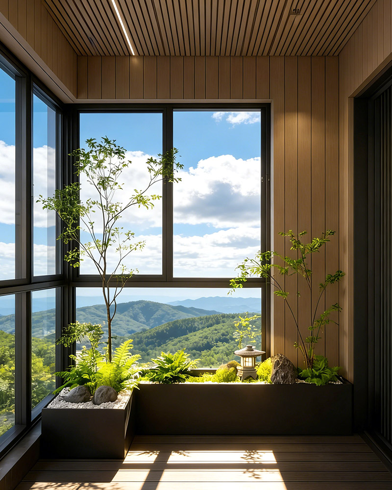 Los paneles de pared de WPC se utilizan en las paredes de los balcones.