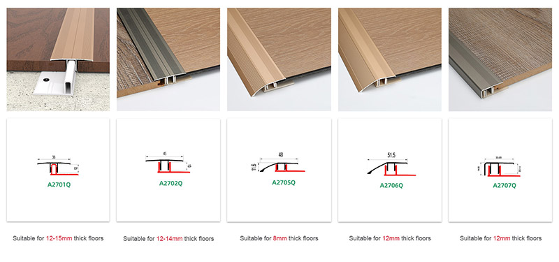 Perfil final de aluminio para suelos laminados
