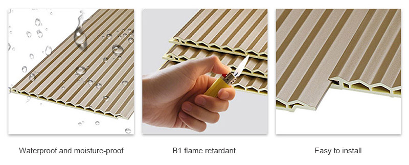 Paneles de pared estriados con orificio triangular