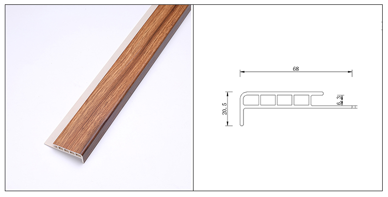 Tira de punta de escalera SPC de 68 * 20,5 mm