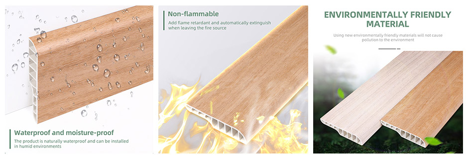 Rodapi&eacute; tipo l&aacute;piz de PVC de 75*15 mm