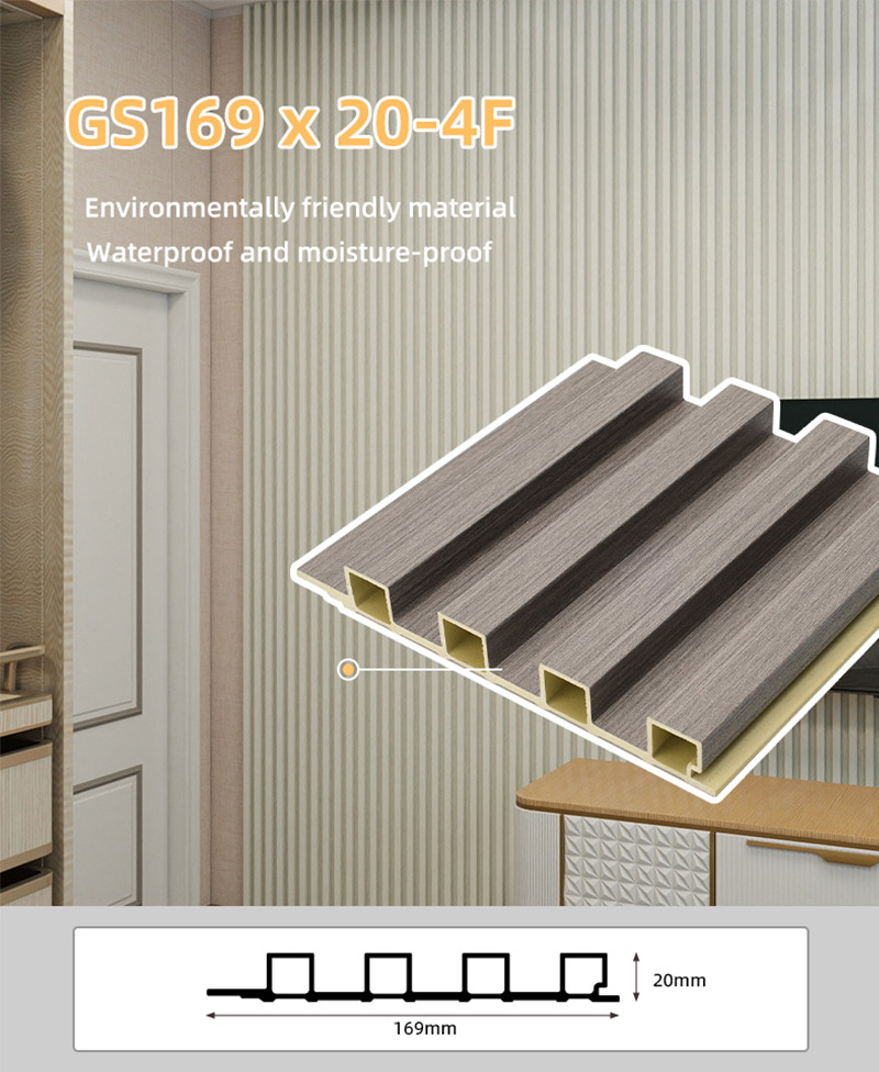 Paneles de pared huecos de PVC de 169*20 mm