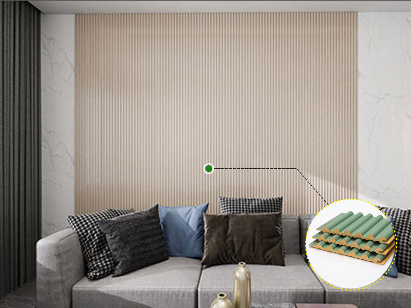 Panel de pared s&oacute;lido semicircular exterior de PVC de 156 * 12,8 mm