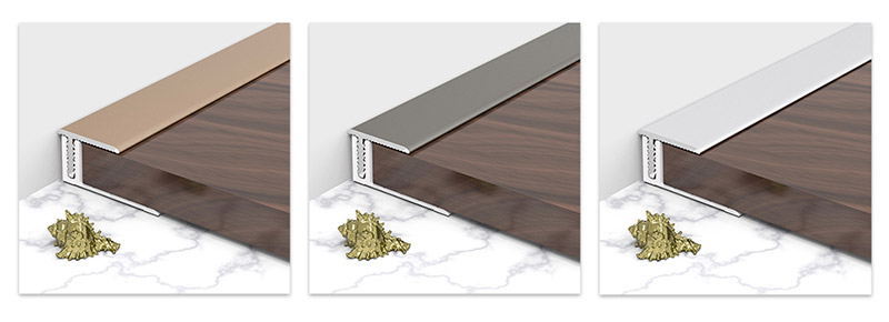 Borde de piso de aleaci&oacute;n de aluminio de un solo lado en forma de T de 18 * 11,3 mm