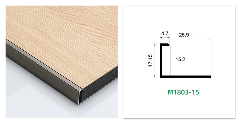 Moldura para pisos de aluminio con canal C