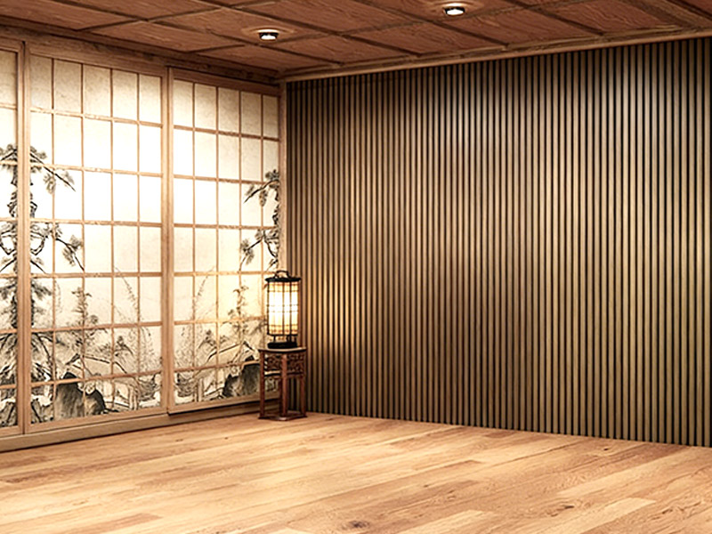 Paneles estriados de madera maciza