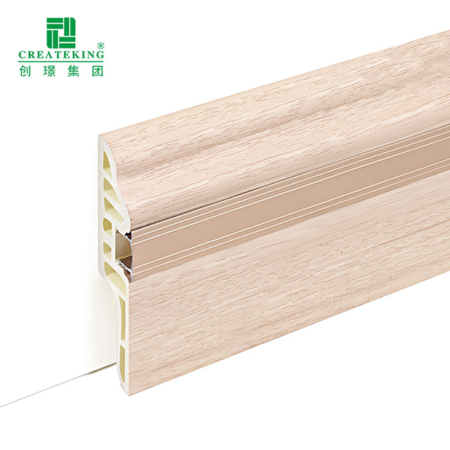 Rodapié de clavo oculto con lengua de cordero de PVC de 75 * 15 mm