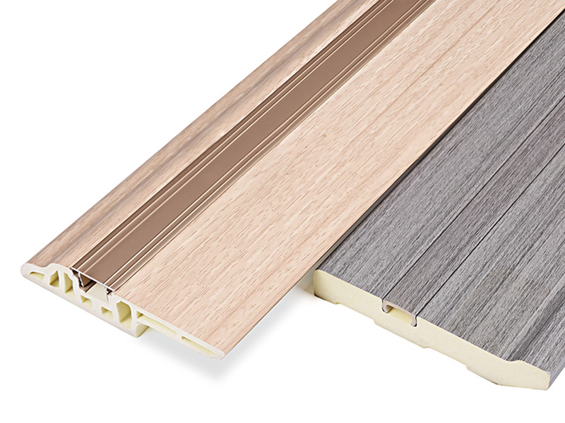 Rodapi&eacute; de clavo oculto con lengua de cordero de PVC de 75 * 15 mm