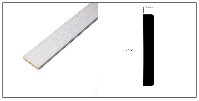 Rodapi&eacute; de madera maciza de 72*10,5 mm
