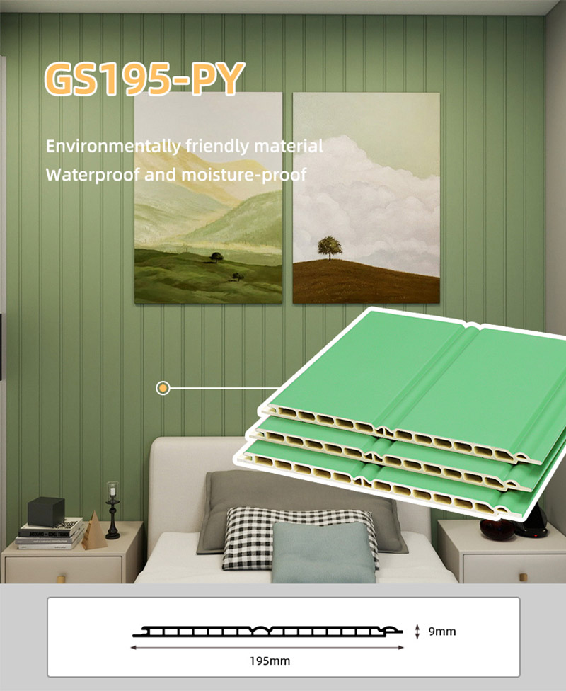 Tableros de pared huecos de WPC de 195 * 9 mm