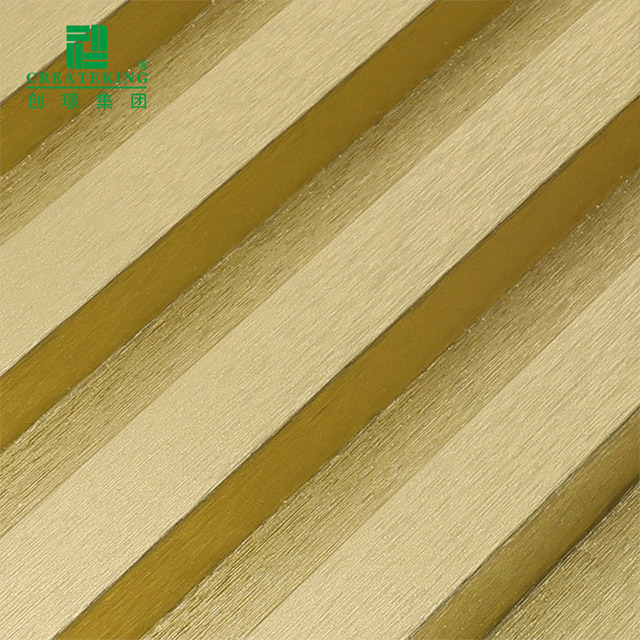 Panel de pared estriado de oro metálico de 155 * 17 mm