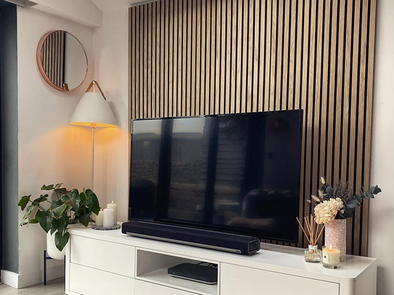 paneles de pared de listones de madera