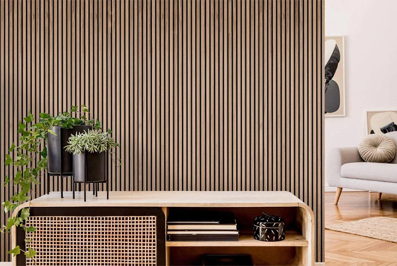 paneles de pared de listones de madera