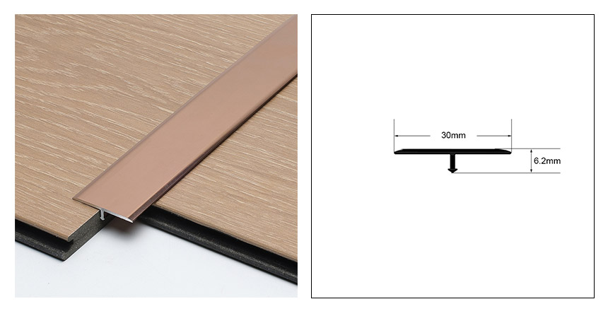 Tira de transici&oacute;n de aluminio en forma de T