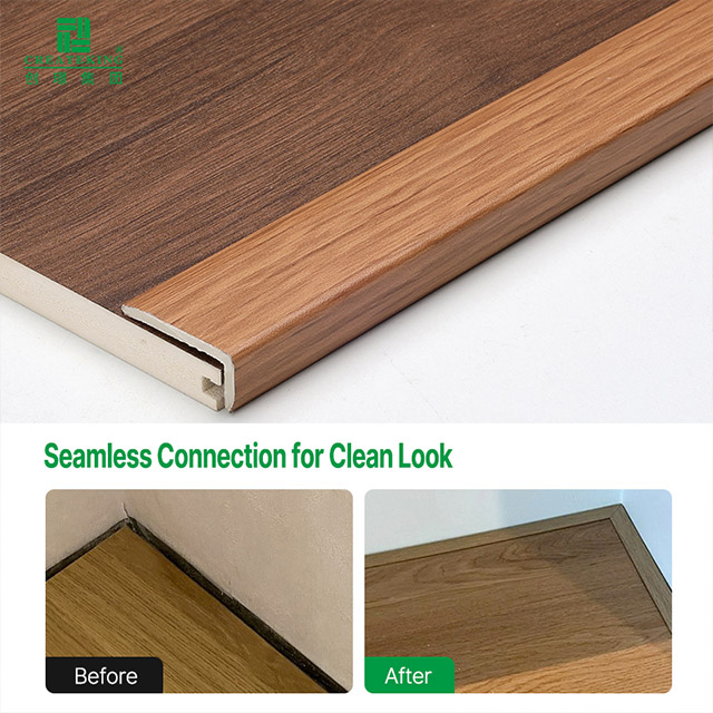 Tiras de borde para pisos laminados en forma de L de PVC de 24 * 10 mm