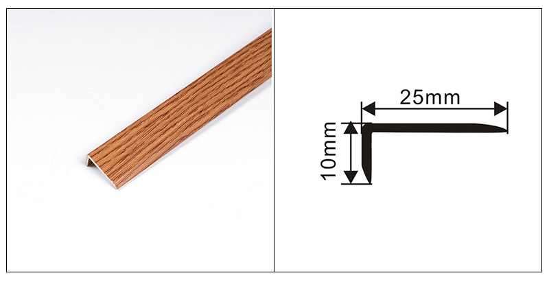 Tiras de borde para pisos laminados en forma de L de PVC de 24 * 10 mm