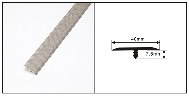 Tira de transici&oacute;n de piso en forma de T de PVC de 40 * 7,5 mm