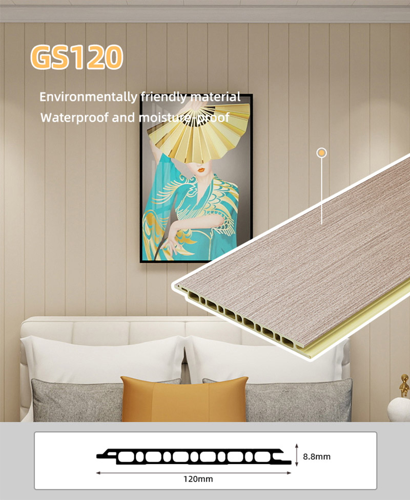 Paneles de pared planos de 130*8,8 mm