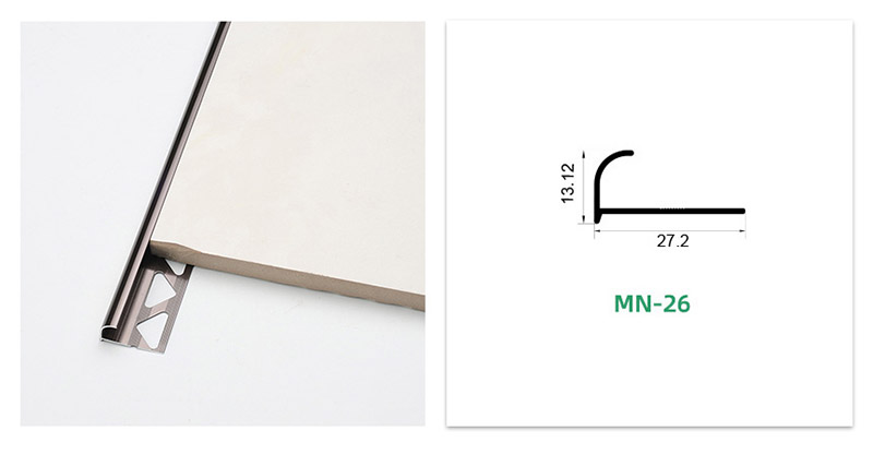 Borde de azulejo curvo de aleaci&oacute;n de aluminio