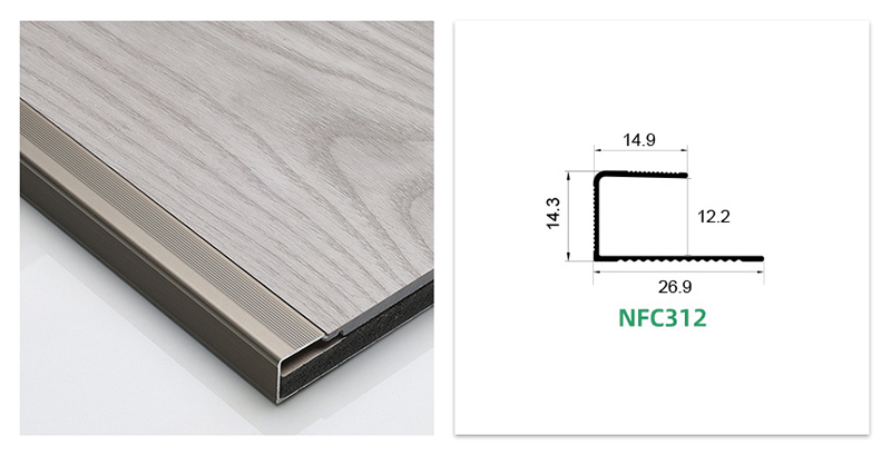 Tira de borde de piso de aleaci&oacute;n de aluminio en forma de C