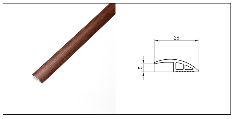 Reductor de pisos de PVC de imitaci&oacute;n de madera de 28 * 5 mm