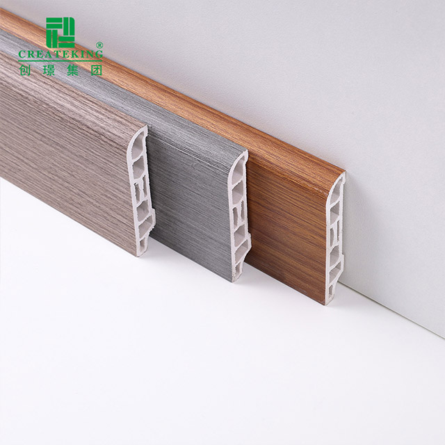 Zócalo de PVC de grano de madera de 60 * 15 mm