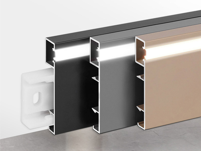 Rodapi&eacute; de aluminio LED de 50*9 mm